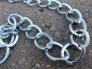 Aluminum Side Twisted Chains Curb Chains Pale Blue - Mhai O' Mhai Beads
