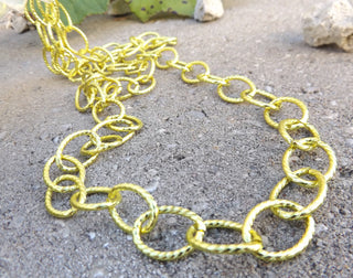Aluminum Side Twisted Chains Curb Chains Yellow - Mhai O' Mhai Beads
 - 1