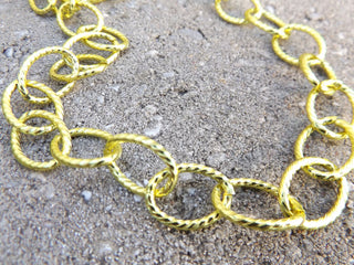 Aluminum Side Twisted Chains Curb Chains Yellow - Mhai O' Mhai Beads
 - 2