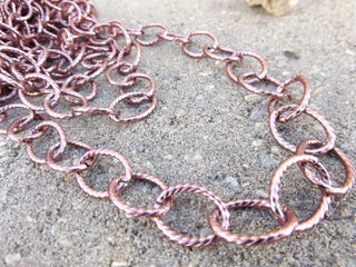 Aluminum Side Twisted Chains Curb Chains Pink - Mhai O' Mhai Beads
