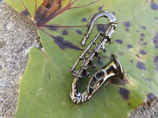 Charm  *Saxaphone .(Gun metal color)   Sold Individually. - Mhai O' Mhai Beads
