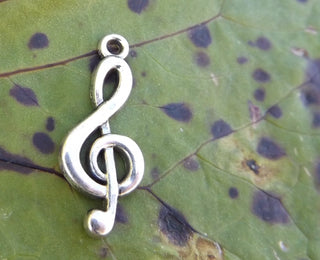 Charm  *Treble Clef Music Note  .(Antique Silver Color)   Sold Individually. - Mhai O' Mhai Beads
