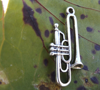Charm  *Trumpet .(Antique Silver Color)   Sold Individually. - Mhai O' Mhai Beads
 - 1