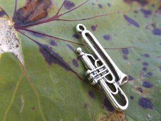 Charm  *Trumpet .(Antique Silver Color)   Sold Individually. - Mhai O' Mhai Beads
 - 2