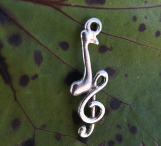 Charm  *Treble Clef Music Note  .(Antique Silver Color)   Sold Individually. - Mhai O' Mhai Beads
