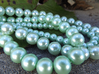 Glass Pearls *Soft Mint Green (See drop down for available sizes) - Mhai O' Mhai Beads
 - 1