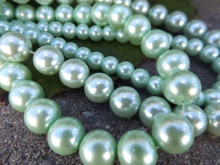 Glass Pearls *Soft Mint Green (See drop down for available sizes) - Mhai O' Mhai Beads
 - 2