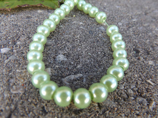Glass Pearls * Grass Green (See drop down for available sizes) - Mhai O' Mhai Beads
 - 1
