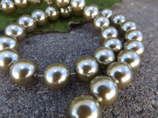 Glass Pearls * Classic Taupy Green (See drop down for available sizes) - Mhai O' Mhai Beads
