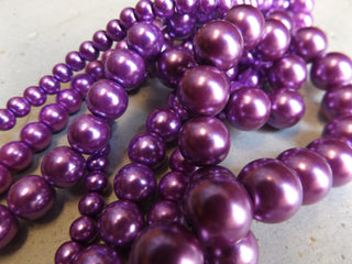 Glass Pearls * Classic Medium Purple (See drop down for available sizes) - Mhai O' Mhai Beads
