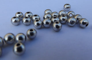 Beads (Metal) Round Spacer *5mm Silvertone (MR5MMSPL25)  (25 Beads) - Mhai O' Mhai Beads
 - 1