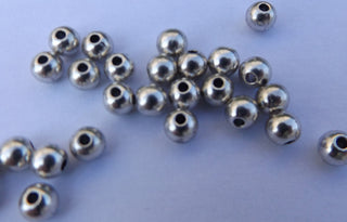 Beads (Metal) Round Spacer *5mm Silvertone (MR5MMSPL25)  (25 Beads) - Mhai O' Mhai Beads
 - 2