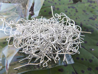 Basic Ear Wires (Bulk Pack)  Bright Silvertone Iron  (15gr approx 125 hooks) - Mhai O' Mhai Beads
 - 1