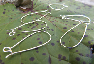 Brass Hoop Earrings *Kidney Style (packed 6 or Bulk) Silvertone - Mhai O' Mhai Beads
 - 1