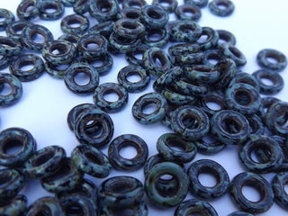 Czech Glass Donuts *BLACK CAMO (9 mm Size  Hole 4mm) - Mhai O' Mhai Beads
 - 5