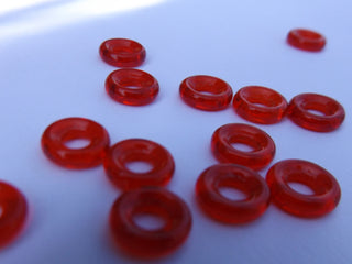 Czech Glass Donuts *Red (9 mm Size  Hole 4mm) - Mhai O' Mhai Beads
 - 3