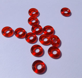 Czech Glass Donuts *Red (9 mm Size  Hole 4mm) - Mhai O' Mhai Beads
 - 1