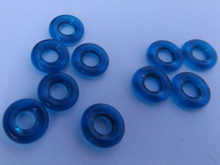 Czech Glass Donuts *Cobalt (9 mm Size  Hole 4mm) - Mhai O' Mhai Beads
 - 2
