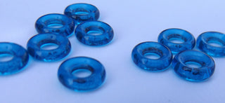 Czech Glass Donuts *Cobalt (9 mm Size  Hole 4mm) - Mhai O' Mhai Beads
 - 1