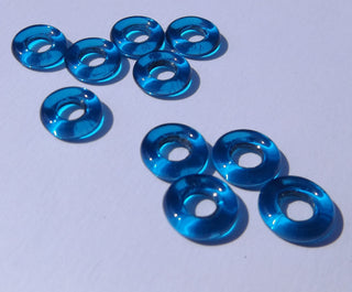 Czech Glass Donuts *Cobalt (9 mm Size  Hole 4mm) - Mhai O' Mhai Beads
 - 3