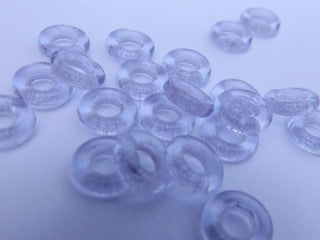 Czech Glass Donuts *Ice Blue... Or Violet? (Alexandrite) (9 mm Size  Hole 4mm) - Mhai O' Mhai Beads
 - 1