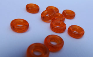 Czech Glass Donuts *Orange (9 mm Size  Hole 4mm) - Mhai O' Mhai Beads
 - 1