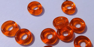 Czech Glass Donuts *Orange (9 mm Size  Hole 4mm) - Mhai O' Mhai Beads
 - 3