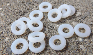 Czech Glass Donuts *White Matte (9 mm Size  Hole 4mm) - Mhai O' Mhai Beads
 - 1