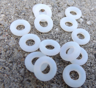 Czech Glass Donuts *White Matte (9 mm Size  Hole 4mm) - Mhai O' Mhai Beads
 - 2