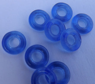 Czech Glass Donuts *Sapphire (9 mm Size  Hole 4mm) - Mhai O' Mhai Beads
 - 3