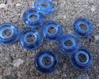 Czech Glass Donuts *Sapphire (9 mm Size  Hole 4mm) - Mhai O' Mhai Beads
 - 1