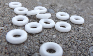 Czech Glass Donuts *White  (9 mm Size  Hole 4mm) - Mhai O' Mhai Beads
 - 1