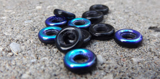 Czech Glass Donuts *Black Iris (9 mm Size  Hole 4mm) - Mhai O' Mhai Beads
 - 2