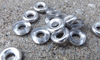 Czech Glass Donuts *Silver Clear (9 mm Size  Hole 4mm) - Mhai O' Mhai Beads
 - 1