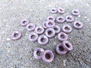 Czech Glass Donuts *Lavender Lustre (9 mm Size  Hole 4mm) - Mhai O' Mhai Beads
 - 1