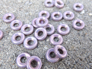 Czech Glass Donuts *Lavender Lustre (9 mm Size  Hole 4mm) - Mhai O' Mhai Beads
 - 2