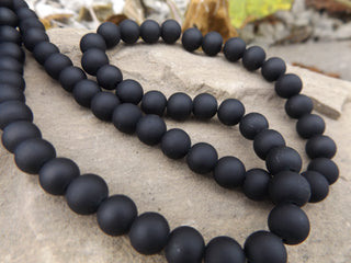 Glass Beads (Rubber Coated)  Black - Mhai O' Mhai Beads
 - 2