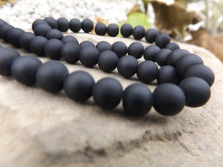Glass Beads (Rubber Coated)  Black - Mhai O' Mhai Beads
 - 3