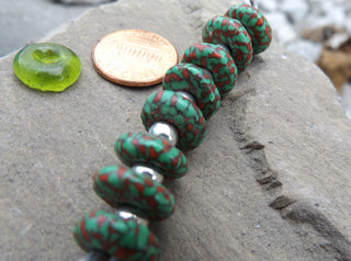 African Recycled Glass (Okata Beads)  *Green and Red - Mhai O' Mhai Beads
 - 1