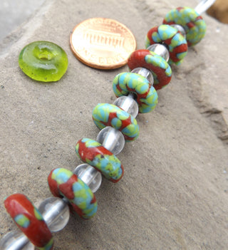 African Recycled Glass (Okata Beads)  *Green, Red, Blue and Yellow - Mhai O' Mhai Beads
 - 1