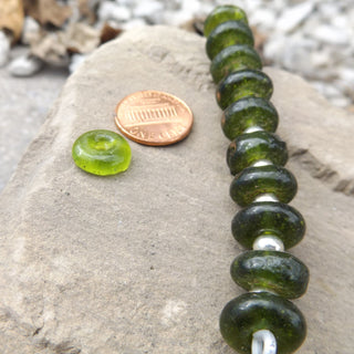 African Recycled Glass (Okata Beads)  * Deep Green - Mhai O' Mhai Beads
 - 1