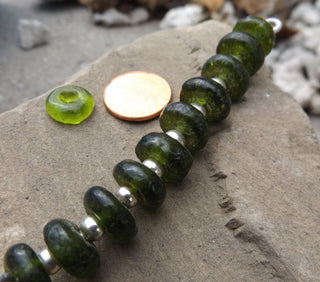 African Recycled Glass (Okata Beads)  * Deep Green - Mhai O' Mhai Beads
 - 2