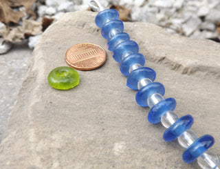 African Recycled Glass (Okata Beads)  * Deep Sky Blue - Mhai O' Mhai Beads
 - 1