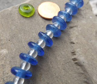 African Recycled Glass (Okata Beads)  * Deep Sky Blue - Mhai O' Mhai Beads
 - 2