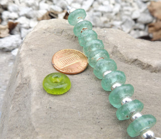 African Recycled Glass (Okata Beads)  * Aqua - Mhai O' Mhai Beads
 - 1