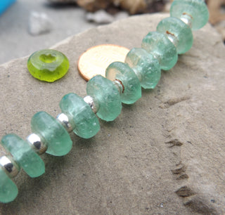 African Recycled Glass (Okata Beads)  * Aqua - Mhai O' Mhai Beads
 - 2