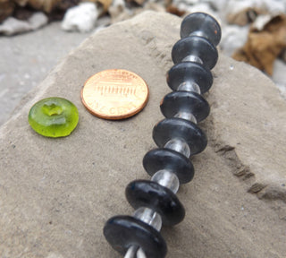 African Recycled Glass (Okata Beads)  * Dark Grey - Mhai O' Mhai Beads
 - 1