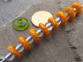 African Recycled Glass (Okata Beads)  * Yellow and Orange - Mhai O' Mhai Beads
 - 2