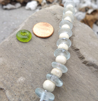African Recycled Glass (Okata Beads)  * Coke Bottle Clear - Mhai O' Mhai Beads
 - 1