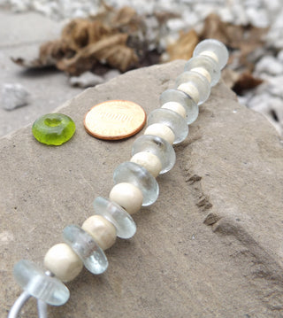 African Recycled Glass (Okata Beads)  * Coke Bottle Clear - Mhai O' Mhai Beads
 - 2